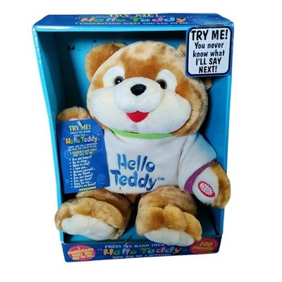 Y2K Plush Teddy Bear Toy Interactive Sounds Dan Dee Hello Teddy VTG NOS 