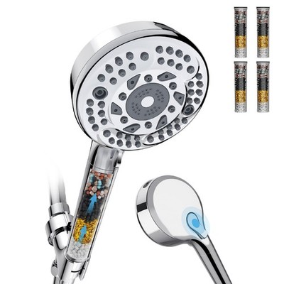 EMBATHER Shower Head Chrome Modern 9 Modes 4 Filters