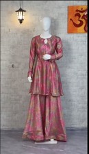Pink Palazzo Salwar Kameez Set with Dupatta for Women