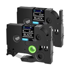 2PK Compatible with Brother PT-1910 TZ TZe 325 White on Black Tape Label 9mm