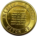 Antique 12 Size Waltham Coin Edge Pocket Watch Transport Case Gold Tone USA