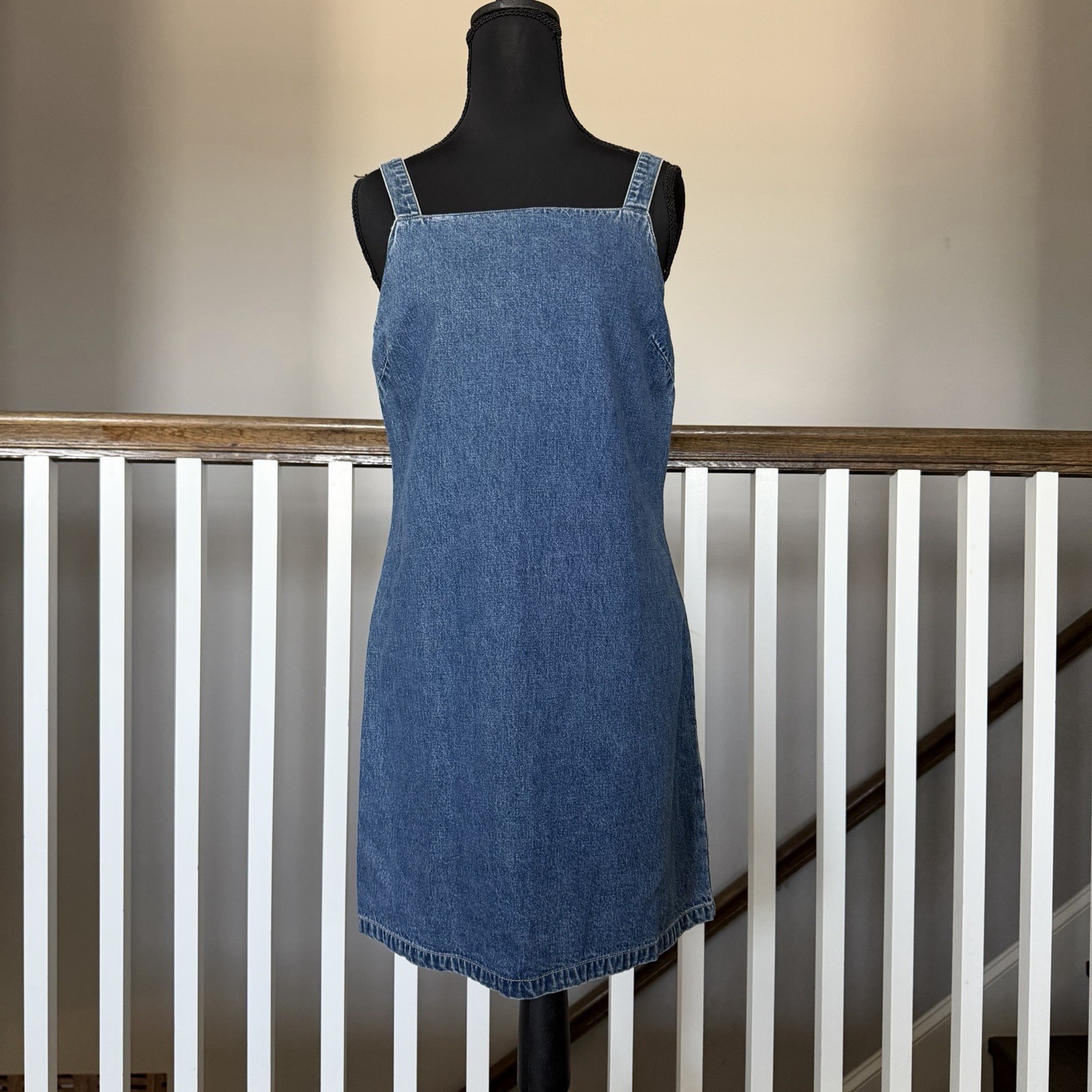 Vtg Old Navy Denim Jean Overall 90s Dress Sz 4 Y2K Retro Streetwear Cottage