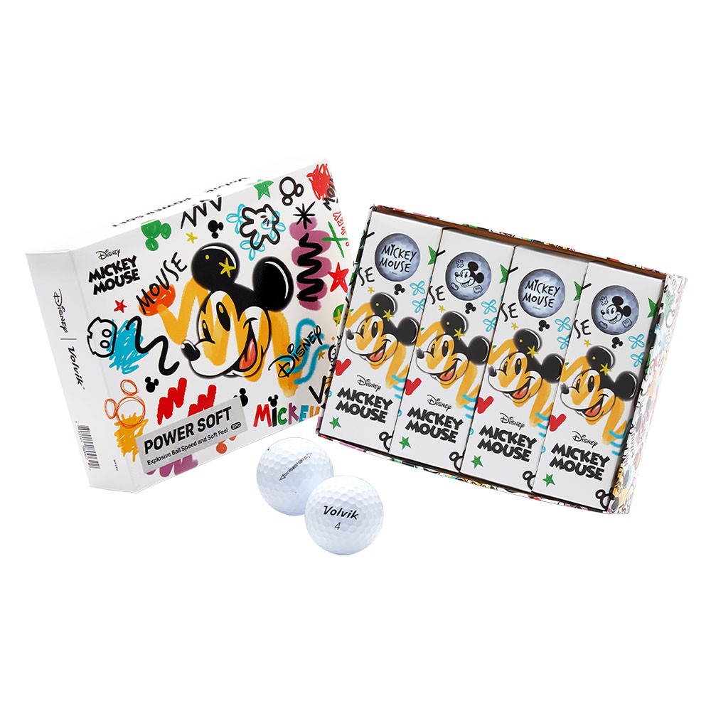 НОВЫЕ мячи для гольфа Volvik Golf Power Soft Disney Mickey Mouse Edition - 1 дюжина
