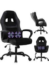 PC Gaming Chair Massage Office Chair Ergonomic Desk Chair Adjustable PU Leather