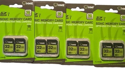 HME 32GB SDHC Memory Card 2-Pack Class 10 Trail Camera Storage New Sealed
