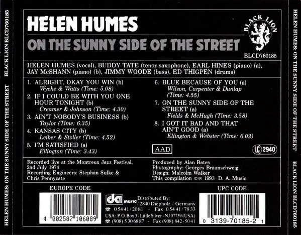 Helen Humes - On the Sunny Side of the Street - CD - Brand New Foto 2 de 2