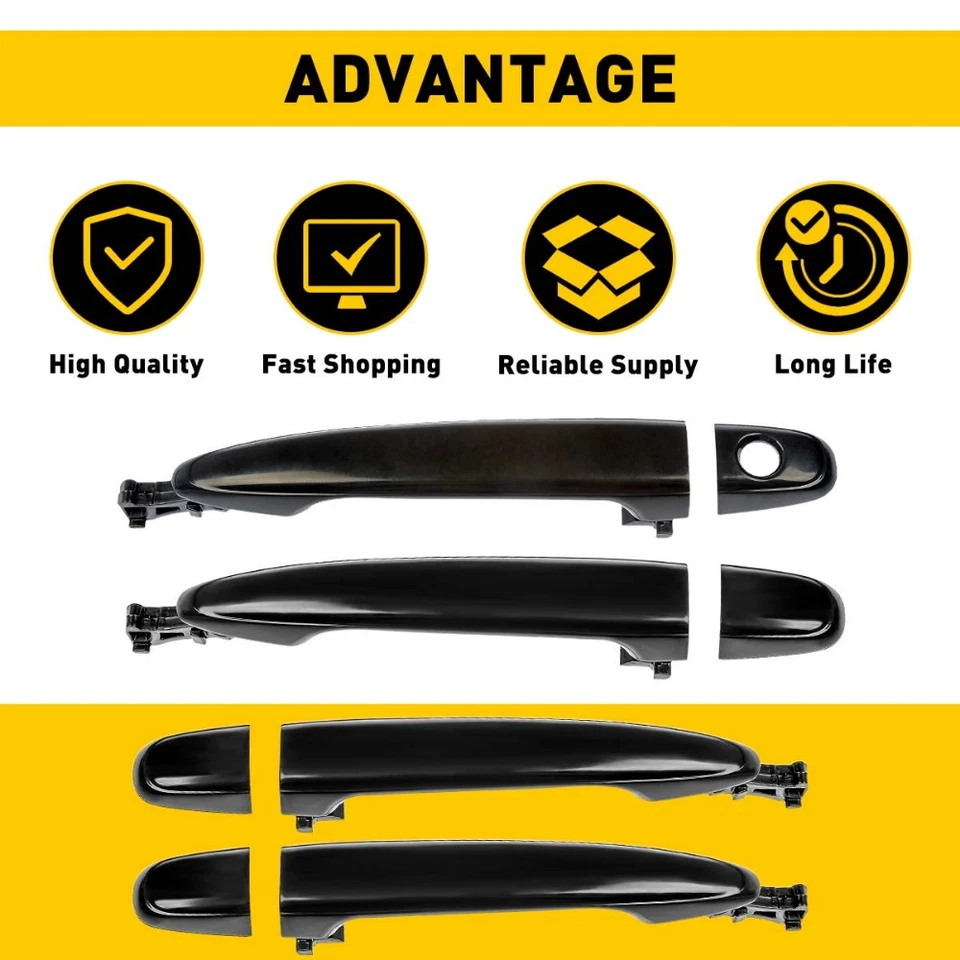 4x Manija de puerta exterior delantera y trasera para Toyota Camry 2007-2011 2005-2012 Tacoma Foto 3 de 4