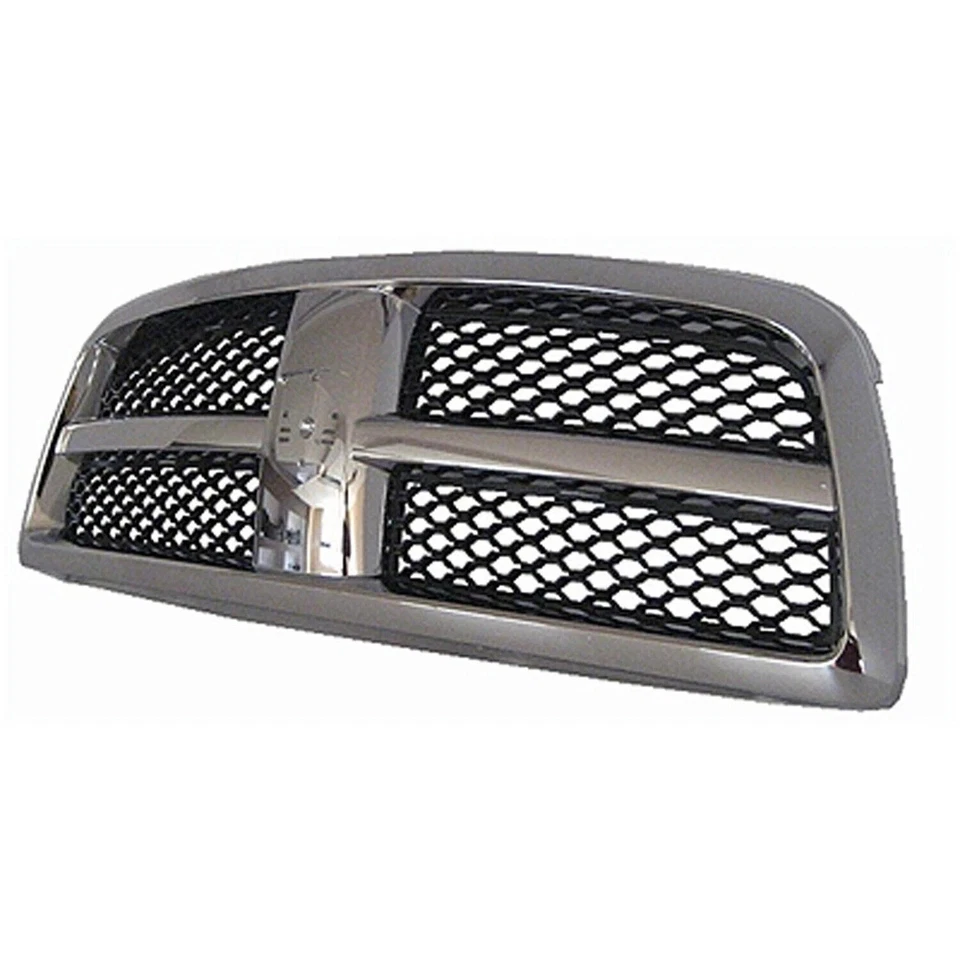 Fits 2009-2012 Dodge Ram 1500 New Front Grille Assembly Chrome and Black Plastic Foto 3 de 4