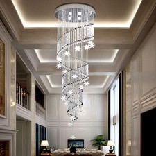Ceiling Chandelier K9 Luxury Crystal LED Pendant Ceiling Light 3-Color Dimmable
