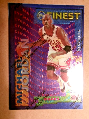 Michael Jordan 95/96 Topps Finest Rookie/Veteran W Coating, card # RV-20, Nice!