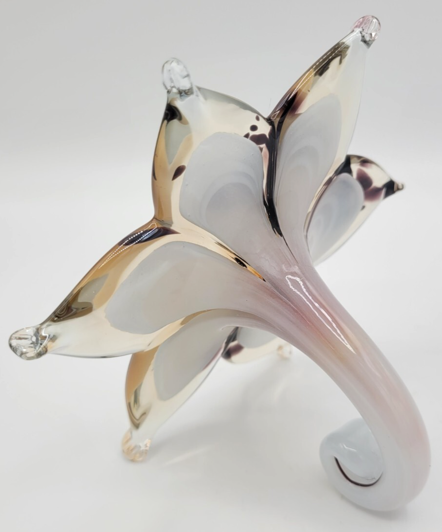 Nuova Cristalleria Arzanese Murano Style Handblown Glass Flower