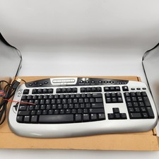 Microsoft Digital Media Pro Keyboard 1031 USB Wired Tested Working Silver Black