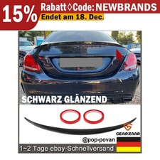 Sport Heckspoiler Lippe Schwarz Glanz f&uuml;r Mercedes C W205 Limo 14-21