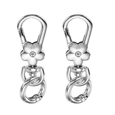 2 Pcs Metal Swivel Lobster Clasp Keychains Quick Release Key Ring, White