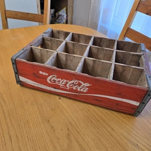 Vintage 70s COCA COLA 12 PACK WOOD BOTTLE CRATE 1976  COKE