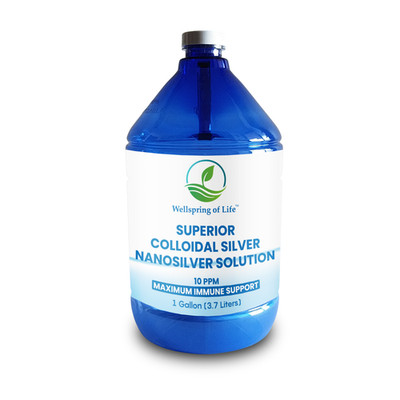 Wellspring of Life Colloidal Silver 10ppm NanoSilver Solution 1 Gal Max Support