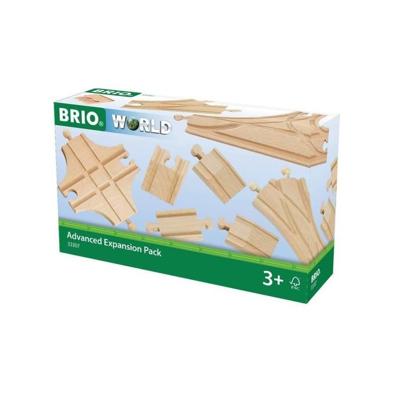 BRIO World 33307 Set d'Extension Avancé de Rails en Bois Durable
