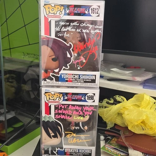 Funko Pop! Animation Bleach Yoruichi & Byakuya Kuchiki Autographed Figures