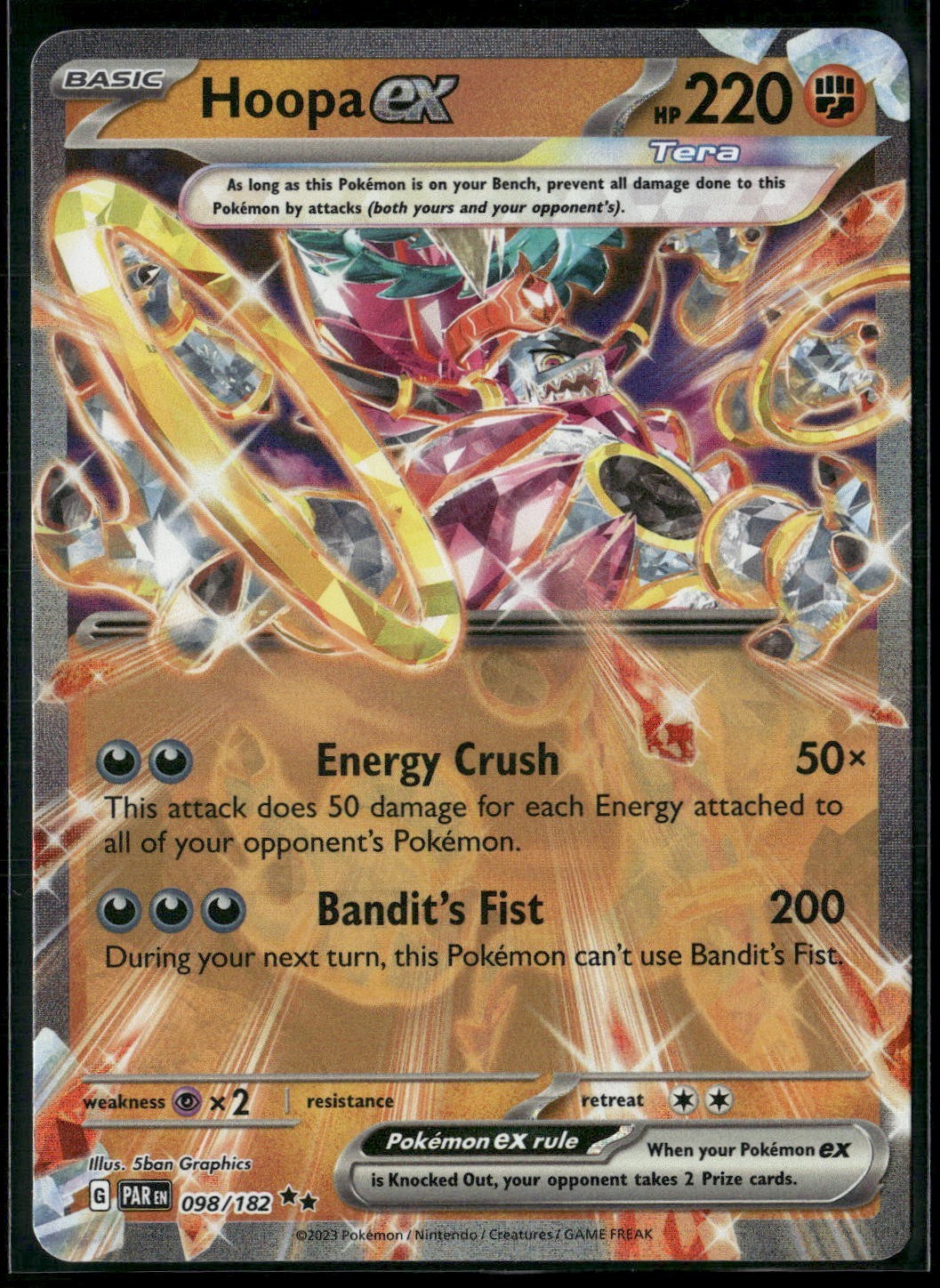 Pokemon - Hoopa ex 98/182 Double Rare Paradox Rift NM