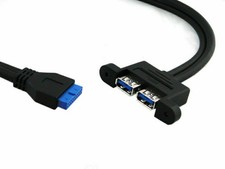Chenyang Dual Port USB 3.0 Screw PCI Panel A Type to Motherboard 20Pin Cable