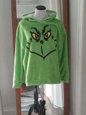 Ladies Medium Fleece Grinch Hooded Pullover