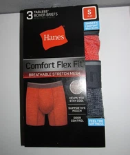 Mens Hanes Stretch Mesh Boxer Briefs 3 PACK (Size Small) BRAND NEW W TAGS