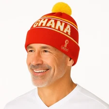 Men’s FIFA World Cup “Ghana” Pom Hat – NWT – One Size – Officially Licensed