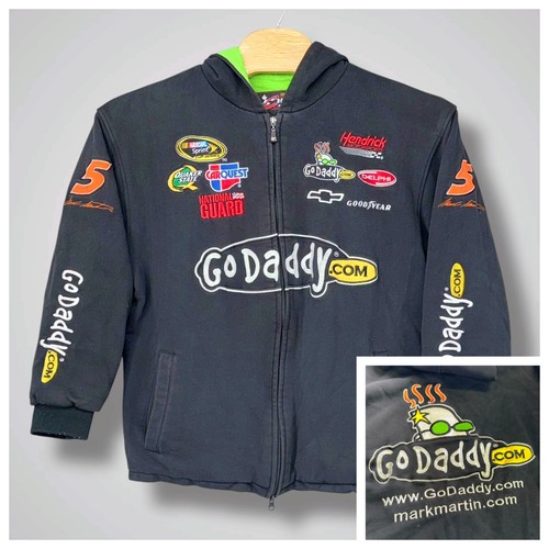 MARK MARTIN GO DADDY.COM NASCAR Jacket CHASE AUTHENTICS Mens XL Sewn Patches - Picture 1 of 14