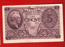 ITALY 5 LIRE  1944