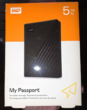 WD My Passport 5TB Portable External HDD USB Password Protection Black Win/Mac