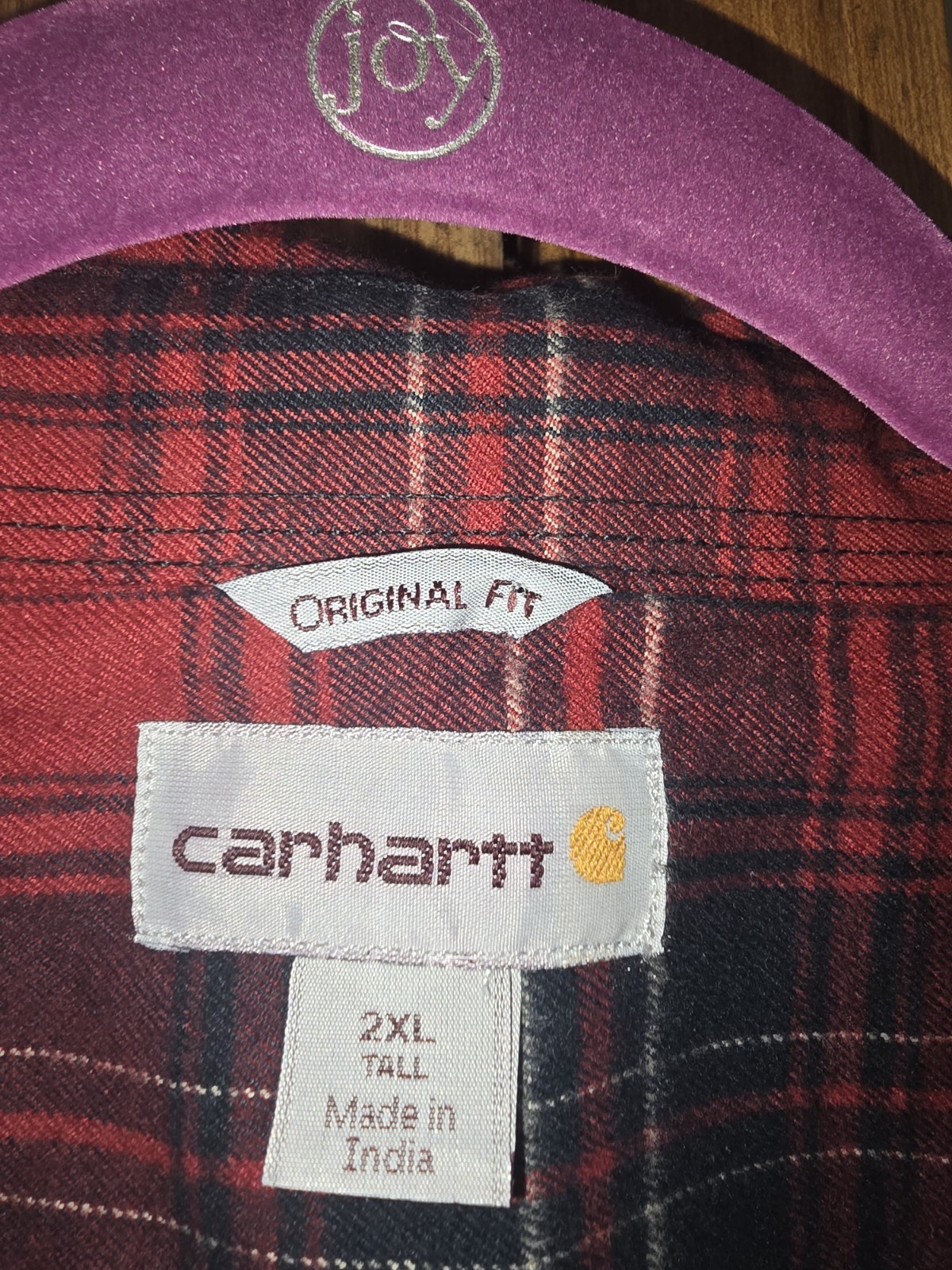 Carharrt Men's Relaxed Fit Long Sleeve Flannel Shirt Red, Size 2XL TALL thumbnail 3