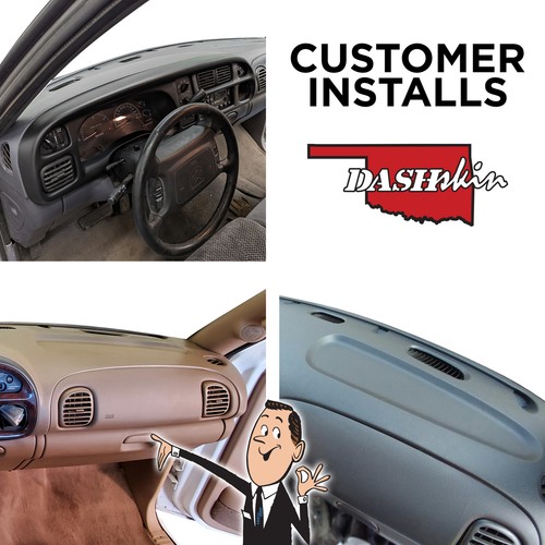 DashSkin Dash Cover & Bezel Skin Kit for 99-01 Dodge Ram in Mist Grey *C3 - Picture 8 of 11
