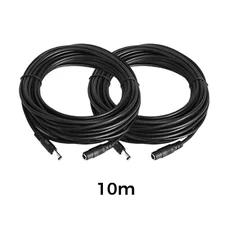 2 Packs 30ft 5.5mm x 2.1mm 12V DC Power Extension Cable for Security IP Camera