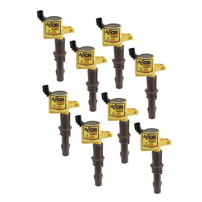 Accel 140033E-8 Ignition Coil For Ford 3-Valve Mod Motor; Ext Boot; 8 Pack
