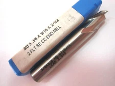 Union Butterfield (5110306) 3/8" HSS 2F CC RH Square End Mill 5110306 USA NEW