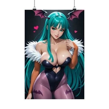 Morrigan Aensland Wall Poster – Gothic Anime Girl, Darkstalkers Art Print