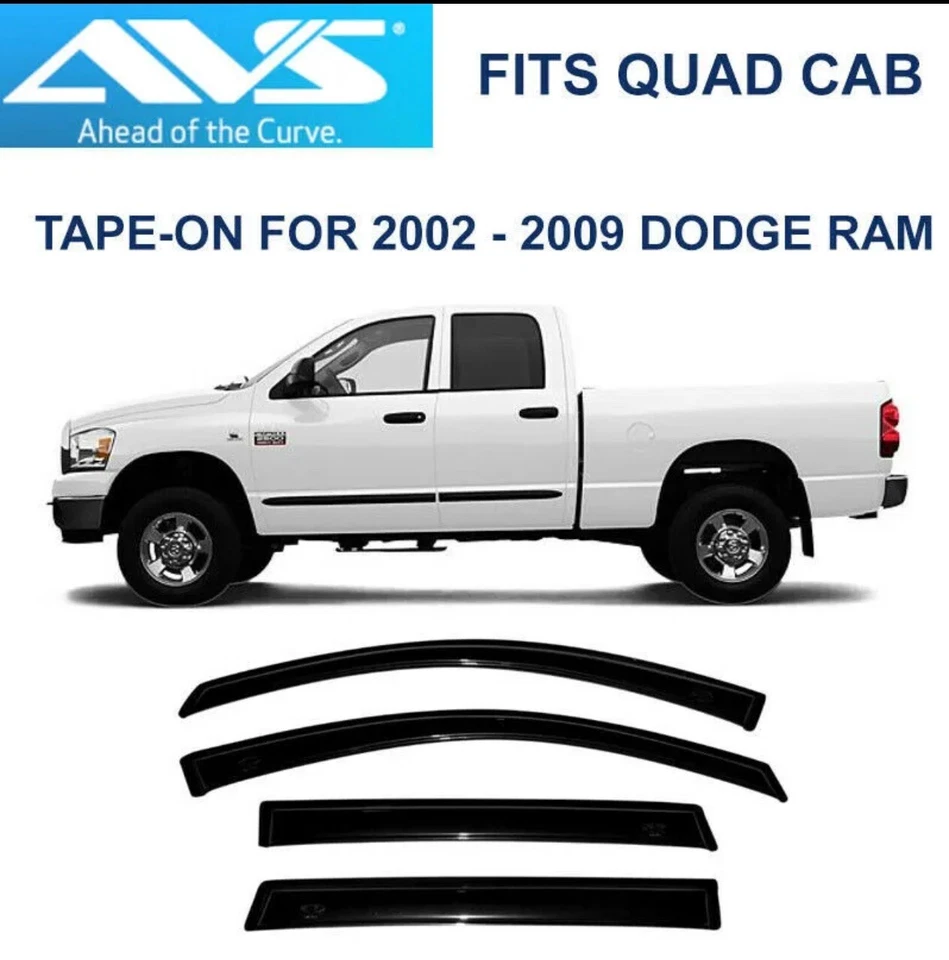 Visera de ventilación de ventana con cinta para Dodge Ram 02-09 cabina y media - 94623 Foto 4 de 4
