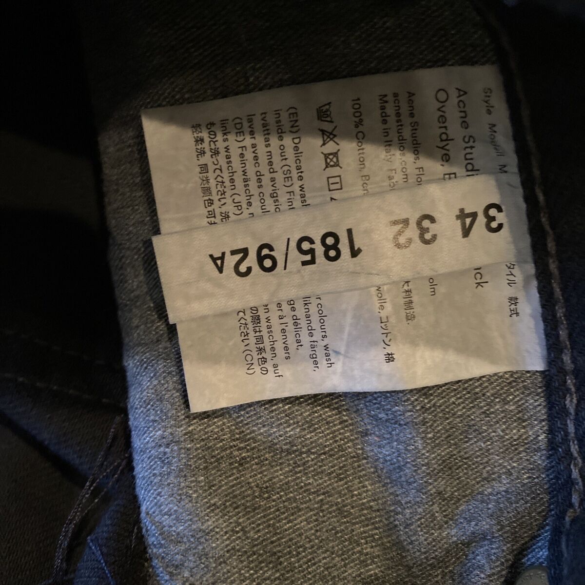 Acne Studios STOCKHOLM 1996 Black Overdye Jeans 800060- 34 Acne Studios STOCKHOLM 1996 Black Overdye Jeans 800060- 34