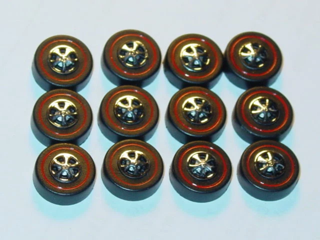 Hot Wheels Redline REPRO WHEELS TAPA GRANDE NEGRA Juego de 12 - ¡Nuevo molde! Foto 3 de 4