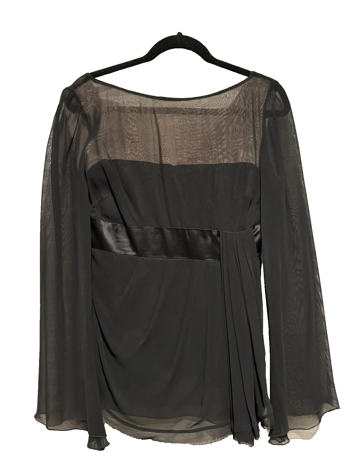 Top negro de seda Valentino para De mujer