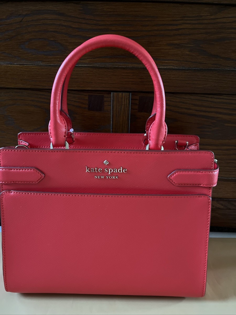 Kate Spade new york Staci Satchel Crossbody Bag Medium Size Red