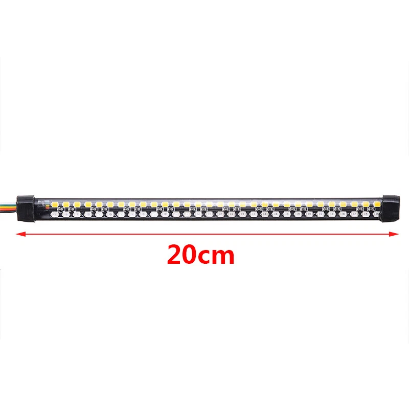 2Pcs Motorcycle Double Color Strip Tail Lights LED Rear Turn Signal Brake Light - Image 2 of 4