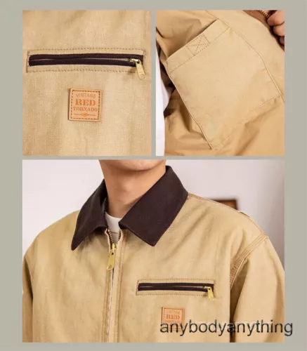 Retro Jacke Herren Loose Fit American Classic Vintage Workwear - Bild 12 von 39