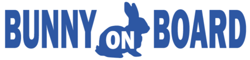 Bunny On Board Blue Car Bumper Sticker Decal - Afbeelding 1 van 1