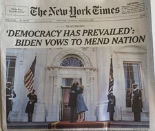 THE NEW YORK TIMES Newspaper Thursday January 21, 2021 Biden Inauguration