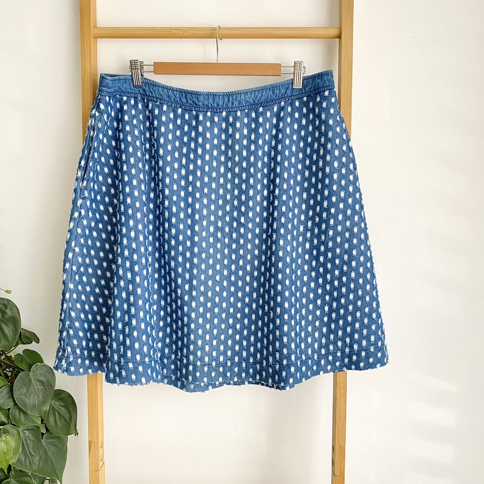Lane Bryant Womens Denim Skirt Size 18 Blue Casual Pockets Zip