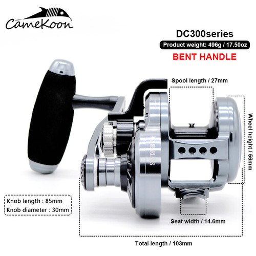 CAMEKOON Big Game Saltwater Fishing 6.3:1 High Speed Lever Drag Sea Jigging Reel - Picture 9 of 10