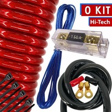 HOT Audiobank 0 Gauge 5000W Car Amplifier Installation Power Amp Wiring Kit Red