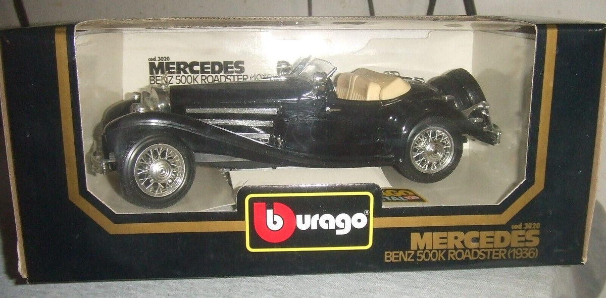 1936 Mercedes 500K Special Roadster black 1/20 Diecast Model