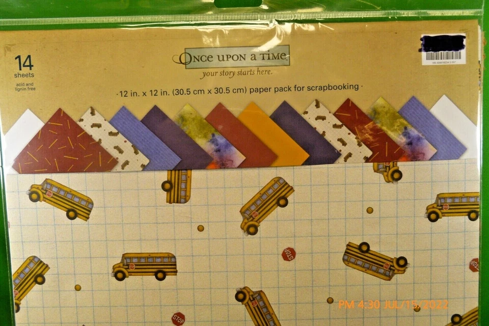 Lápis Once Upon A Time 12x12 SCHOOL BUS KIT DE PÁGINAS 14 papéis cartolina - Imagem 2 de 4